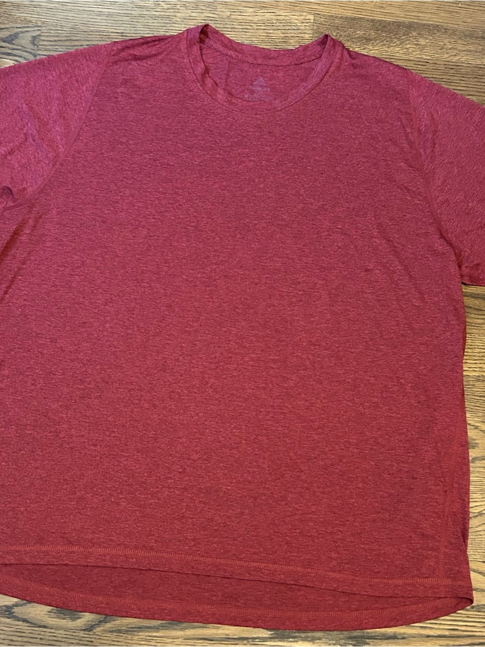 adidas Men's Heather Red Short Sleeve Crew Tee